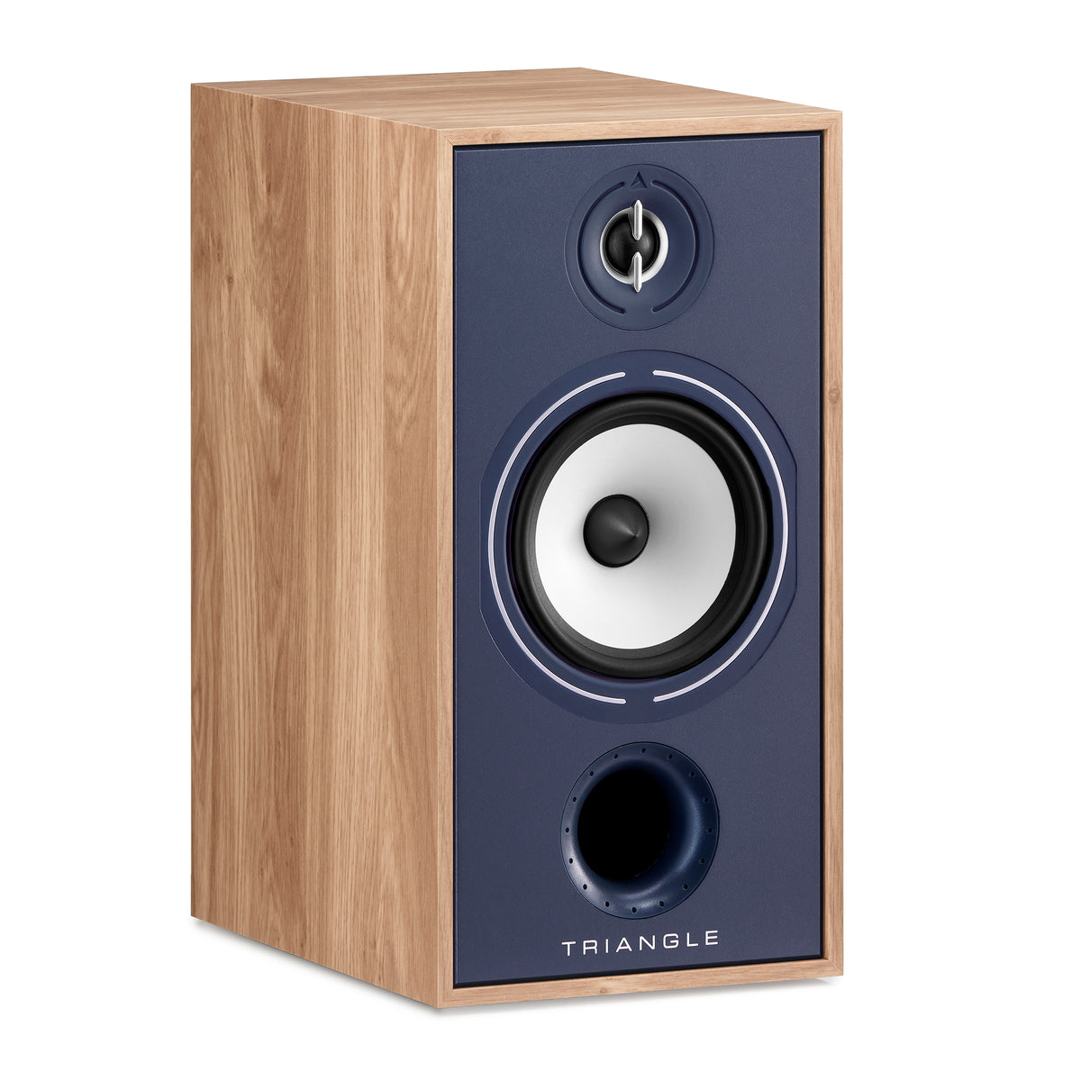 Triangle Hifi Enceintes Bibliothèque Borea BR04 Chene clair bleu pictures packshot 3/4 
