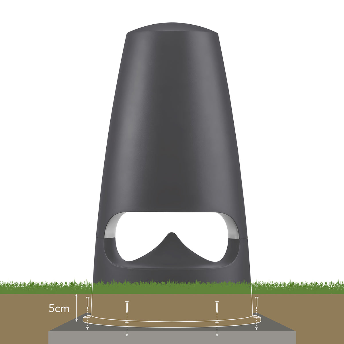 Triangle hifi enceinte hifi extérieur jardin terrasse piscine led intégrée IP66 gris schema